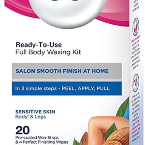 Veet Ready to use Half Body Wax Strips Almond Oil and Cornflower Scent - 20 Strips