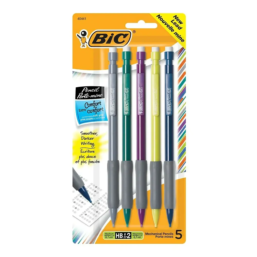 Bic Xtra Comfort Mechanical Pencils 0.7 mm Pack of 5