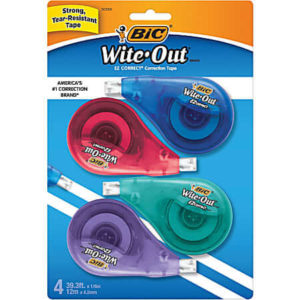 Bic Wite Out EX Correct Correction Tape - 4 Pack
