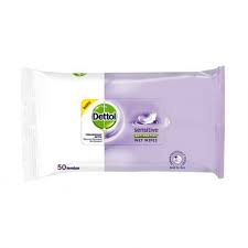 Dettol Sensitive Anti-Bakteri Alcohol free Wet Wipes 50s(Purpal)
