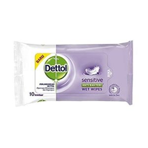 Dettol Sensitive Anti-Bakteri Alcohol free Wet Wipes 10s(Purpal)