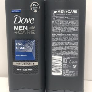 DOVE SHOWER MENS BODY WASH COOL FRESH 400ML