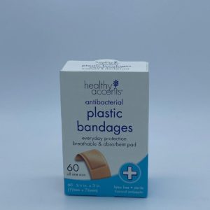 Healthy Accents Antibacterial Plastic Bandages (19mm*76mm) 60 Counts