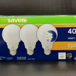 Globe Enersave Compact Fluroscent 40W 9W Usage Soft White CFL Bulbs - 3 Pack