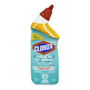 Clorox Clinging Bleach Gel Toilet Bowl Cleaner with Cool Wave Scent, 709 ml, Light Sky