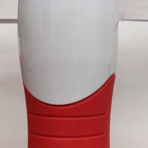 TUMBLER 15OZ RED, WHITE DOUBLE WALL PLASTIC W/LID