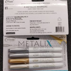 WET ERASE MARKRS 4CT-METALLIC ASST