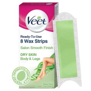 Veet Ready to use Half Body Wax Strips Aloe Vera and Green Tea Scent - 8 Strips