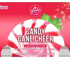 Glade Candle Candy Cane Cheer 192g (96g each) - 2 Pack