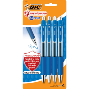 Bic Prevaguard Gelocity Blue Pens - 4 Count - 0.7mm