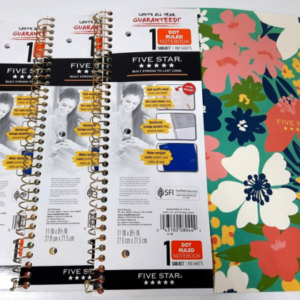Mead Five Star 100 Sheets Dot Ruled Note Book - Floral Cover