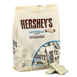 Hershey's Cookies 'n' Creme Snack Size Bars, White Milk Chocolate Candy Bars, Bulk Pack 4 Pounds