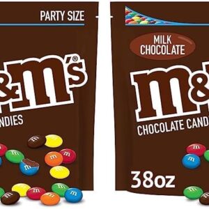 M&M'S Milk Chocolate Candies, Milk Chocolate, 38 Oz Bag (Pack of 2)